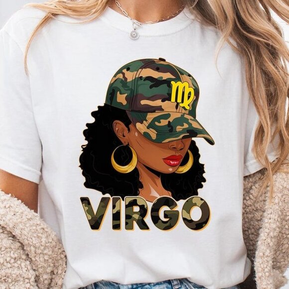 Virgo Zodiac T-Shirt, Black Woman Virgo Shirt, Virgo Birthday Gift - Picture 1 of 4